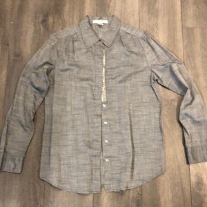 Banana Republic Heritage Grey Sequin Button Down, size M